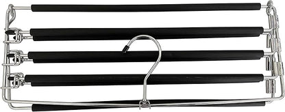 USTECH Arm Pants Hanger 8 Tier – Foldable Multi-Tier Swing Hanger with Removable Arms & Foam Padding, Space-Saving Closet Organizer for Trousers, Jeans, Scarves – (Pack of 1)