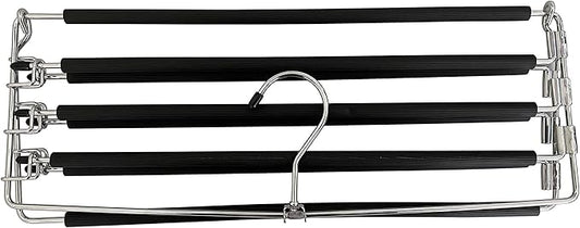USTECH Arm Pants Hanger 8 Tier – Foldable Multi-Tier Swing Hanger with Removable Arms & Foam Padding, Space-Saving Closet Organizer for Trousers, Jeans, Scarves – (Pack of 1)