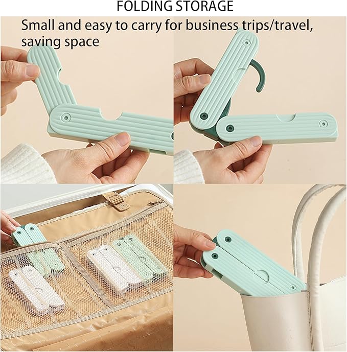 Foldable Travel Hangers, ABS Plastic, Expandable 10-15 Inch, Heavy Duty Clothes Hangers with Space Saving Design for Business Trips (White 3PCS)