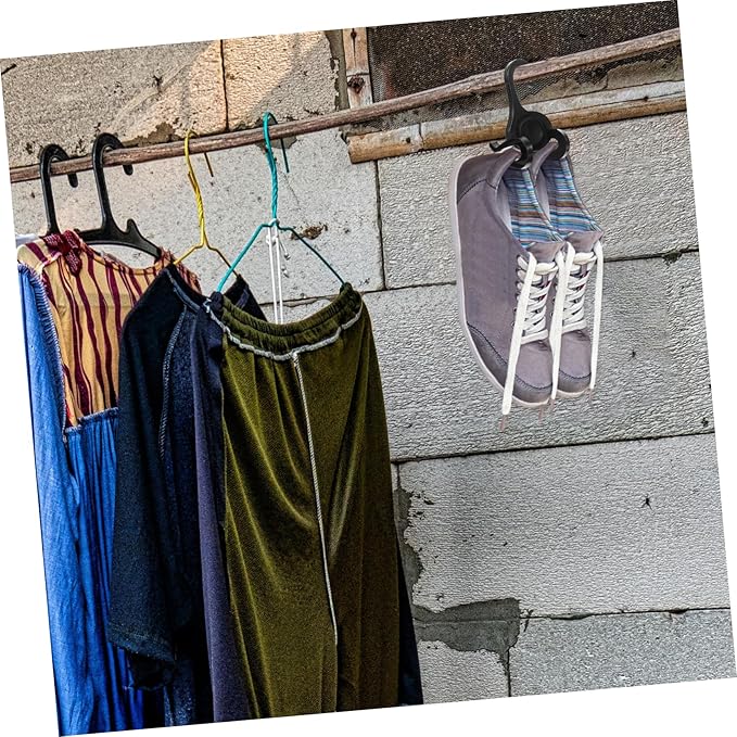 10pcs Slipper Hanger Hooks for Shoes Storage Vertical Shoe Display Organizer Space-Saving for Home Store Hotel Black Design