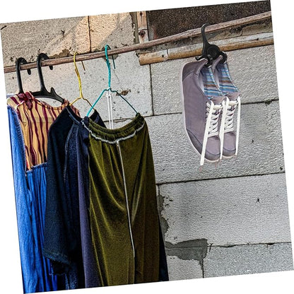 10pcs Slipper Hanger Hooks for Shoes Storage Vertical Shoe Display Organizer Space-Saving for Home Store Hotel Black Design