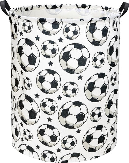Kids Laundry hamper Baby Hamper for Nursery Boy and Girl Hamper Cute Kids Toys Storage Bin Organizer Soccer Room Decor for Home(Soccer)
