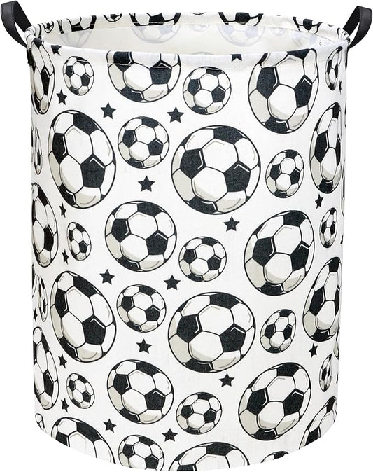 Kids Laundry hamper Baby Hamper for Nursery Boy and Girl Hamper Cute Kids Toys Storage Bin Organizer Soccer Room Decor for Home(Soccer)