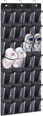 KEETDY 28 Large Clear Pockets Over the Door Shoe Rack, Hanging Shoe Organizer for Closet Shoe Holder for Men Women Kids, Black