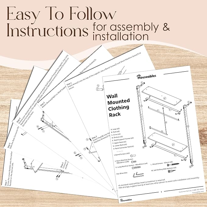 Houseables Industrial Closet System, Wall Closet System, Industrial Pipe Clothing Rack, Wall Mounted Clothes Rack, Open Wardrobe, Clothes Organizer, Floor to Ceiling, For Bedroom, Boutique, 83 x 50 IN
