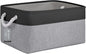 Large Storage Baskets- 15.7x11.8x8.26 inch Storage Bins for Shelves and Closet Organizing, Foldable Fabric Bin for Home Organization Clothes and Laundry (1-Pack, Black&Gray)