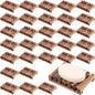 Skylety 30 Pieces Wooden Shower Soap Dish Bulk Soap Holder Savers Draining Tray Case Stand for Bathroom Kitchen Travel Sponge Shampoo Sink, 4.5 x 3.1 x 0.9 Inches (Brown Color)