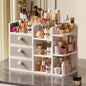 Large Makeup Organizer Countertop With Brush Holder Drawer For Vanity,Bamboo Bathroom Counter Organizers And Storage,Cosmetic Skincare Perfume Organizer,Easy To Store Nail Polish, Lipstick, Eyeshadow