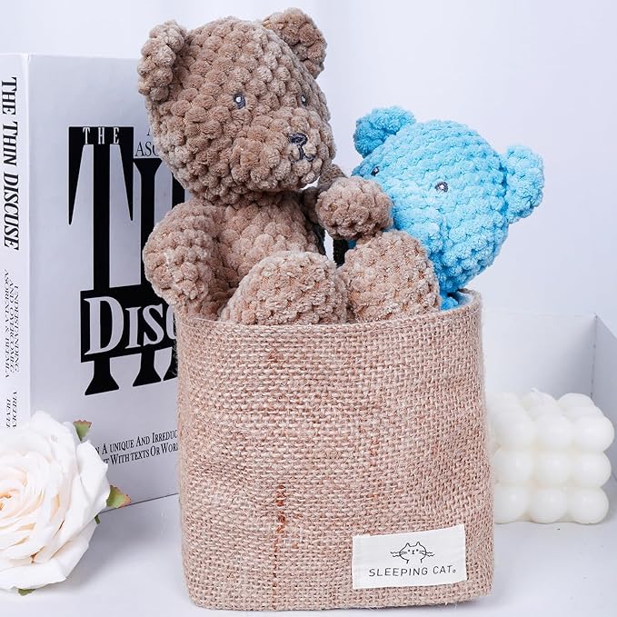 TENEBRALUX Small Cotton and Linen Hanging Storage Basket for Desktop, Ideal for Organizing Keys and Miscellaneous Items. (2)