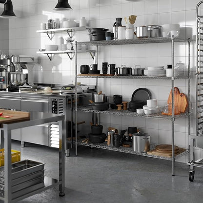 21" Deep x 60" Wide x 64" Height Wire Shelving Kit | 4-Tier | NSF Commercial Storage Rack Unit