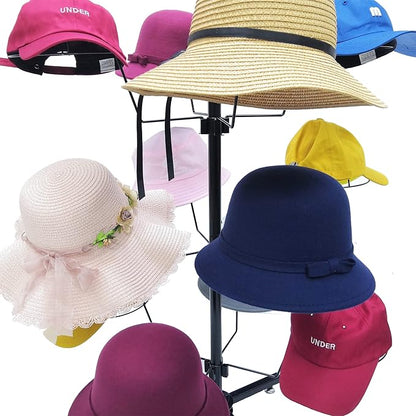 FixtureDisplays® Countertop Hat Rack Headwear Wig Cap Display Tabletop Stand 24x24x37" 3-Tier 12 Hats 10125-NF