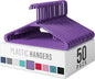 Plastic Hangers 50 Pack Purple - Clothes Hangers - Makes The Perfect Coat Hanger and General Space Saving Hangers for Closet and New Apartment Essentials - Percheros Ganchos para Colgar Ropa Hangars