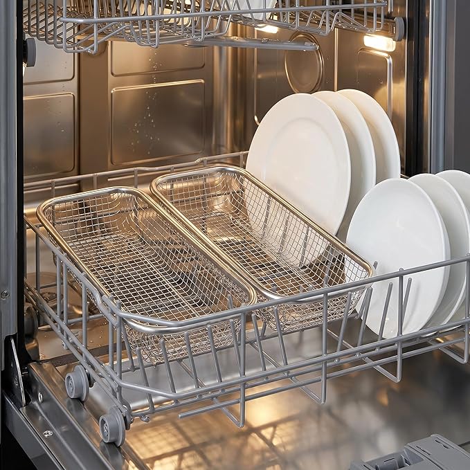 Cabilock Dishwasher Silverware Basket Small Storage Holder for Utensils and Chopsticks 12.20X5.11X2.16 Inch Rustproof Metal Kitchen Organizer Set of 2