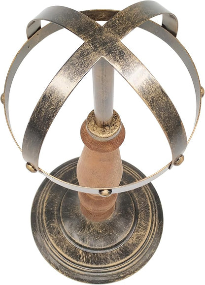 Owlgift Vintage Style Metal & Rustic Wood Stem Freestanding Hat Rack Storage, Cap Organizer, Wig Holder Display Stand - Bronze