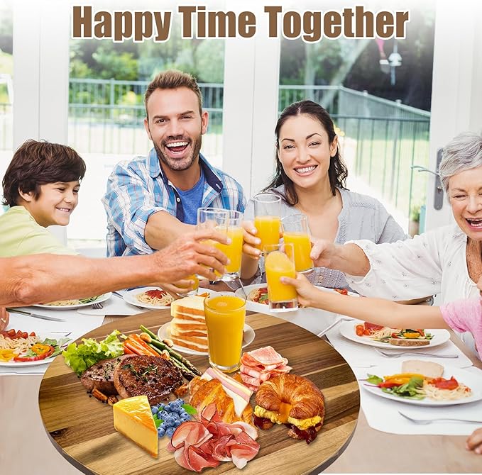 20'' Acacia Wooden Lazy Susan for Table Top,Large Lazy Susan for Dining Table,Table Turntable Storage,Extra Large Lazy Susans Organizer with Durable,Turning Turntable for Cabinet,Countertop or Pantry