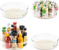 4 Pack Lazy Susan Organizer with Non-Skid Liners, 12-inch Spinning Turntable with Handle, Spice and Refrigerator Organizers, Pantry Organizers and Storage, Round