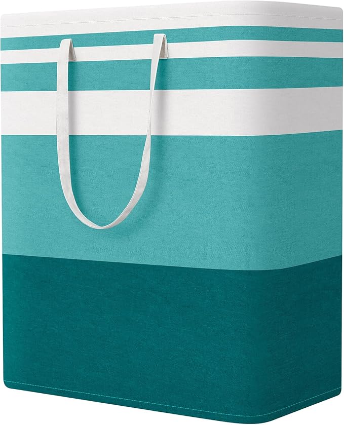 StorageRight Large Collapsible Laundry Basket Hamper with Easy Carry Handles，Freestanding Clothes Hampers for Laundry, Bedroom, Dorm, Towels, Toys, 125L, Green