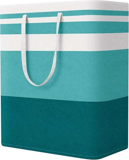 StorageRight Large Collapsible Laundry Basket Hamper with Easy Carry Handles，Freestanding Clothes Hampers for Laundry, Bedroom, Dorm, Towels, Toys, 125L, Green
