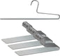 Mawa by Reston Lloyd Non-Slip Space Saving Clothes Hanger with Single Rod for Pants, Style KH/1, Set of 30, Silver