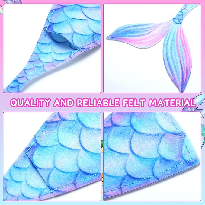 Yaomiao 24 Pack Mermaid Cutlery Holder Bag Mermaid Tail Shaped Utensil Holder Pouch Tableware Knife Fork Cover for Themed Party baby shower Decorations Birthday Party Supplies
