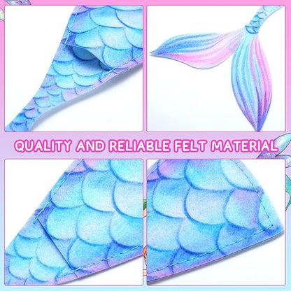 Yaomiao 24 Pack Mermaid Cutlery Holder Bag Mermaid Tail Shaped Utensil Holder Pouch Tableware Knife Fork Cover for Themed Party baby shower Decorations Birthday Party Supplies