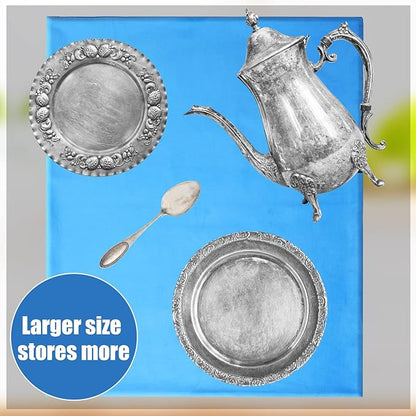 Oudain Silver Storage Bag 24 x 30 Inch Zippered Anti Tarnish Fabric Bag Protector Pouch for Jewelry Silverware Flatware Home Kitchen