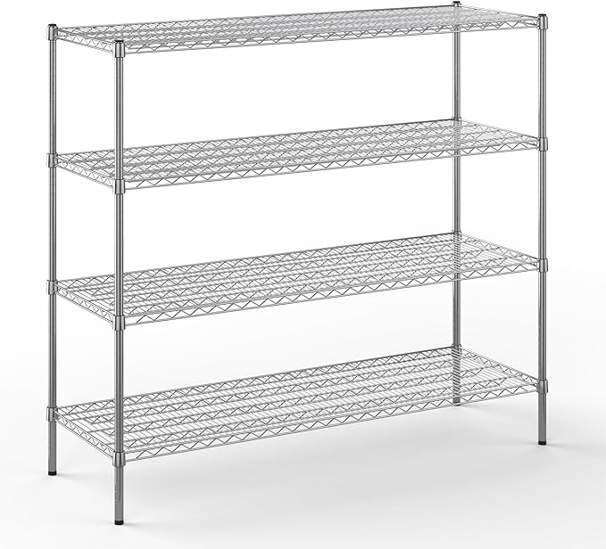 21" Deep x 60" Wide x 54" Height Wire Shelving Kit | 4-Tier | NSF Commercial Storage Rack Unit