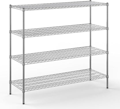 21" Deep x 60" Wide x 54" Height Wire Shelving Kit | 4-Tier | NSF Commercial Storage Rack Unit
