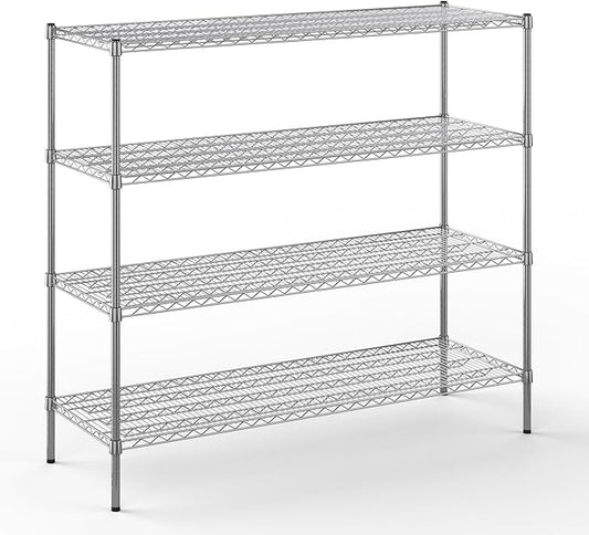 21" Deep x 60" Wide x 54" Height Wire Shelving Kit | 4-Tier | NSF Commercial Storage Rack Unit