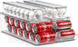 Sorbus Soda Can Organizer for Refrigerator & Egg Holder for Fridge Set, 2 Stackable Can Holder Dispenser Holds 12 Cans Each & 2 Egg Holders with Lid holds 14 eggs for Fridge, Pantry, Freezer, BPA-Free