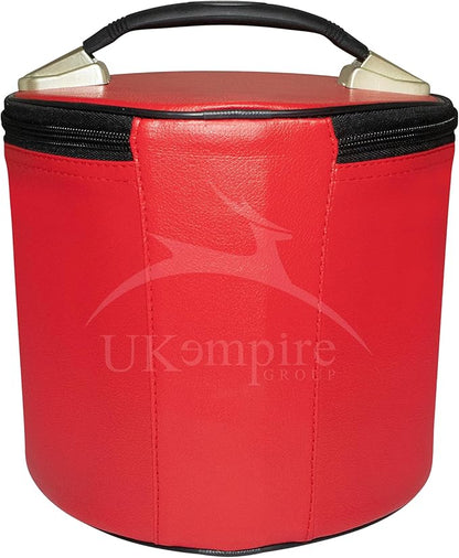Deluxe Masonic Fez Case (RED) Imitation Leather, Freemasons Hat Storage Carrying Box