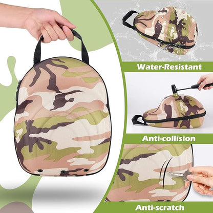 Glamgen Hat Travel Hard Case，Hat Case for Baseball Caps,Hat Carrier Storage Bag for 6 Hats, Hat Organizer Baseball Caps Holder with Adjustable Shoulder Strap for Traveling