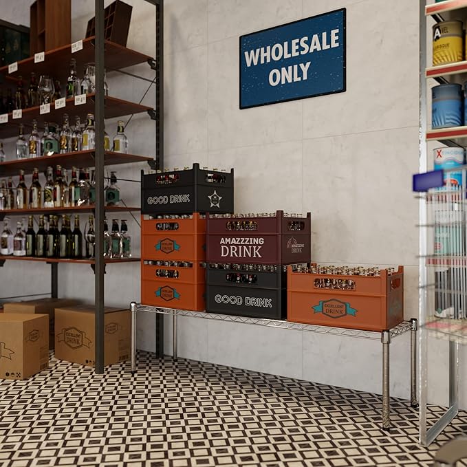 14" Deep x 54" Wide x 14" Height Wire Shelving Kit | 1-Tier | NSF Commercial Storage Rack Unit