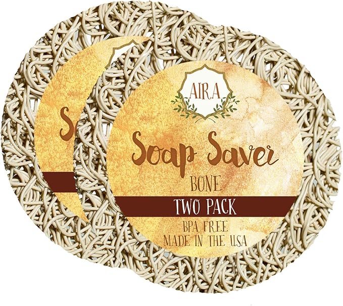 Aira Soap Saver - Soap Dish & Holder Accessories - BPA Free - Drains Water, Circulates Air - Fits All Sets - Round - 2 Pack