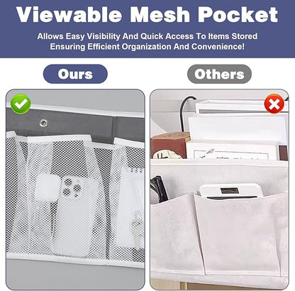 2 Pack RV Shoe Storage Solutions, Hanging Shoe Organizer with 8 Large Pockets, Wall Mounted Bedside Caddy for Entryway, Camper, Dorm & Bedroom Organization, Gray
