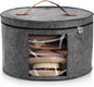 Hat Box, Travel Hat Storage Box, Foldable Space-saving Hats Boxes Organizer for Men & Women Storage, Stackable Hats Carrier Case for Round Brim, Cowboy, Panama, Tweed Caps - Grey
