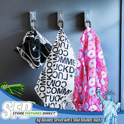 Black Scarf Clip Hangers for Retail, Economic Plastic Fine Garment Pinch Hooks, 500 Pack