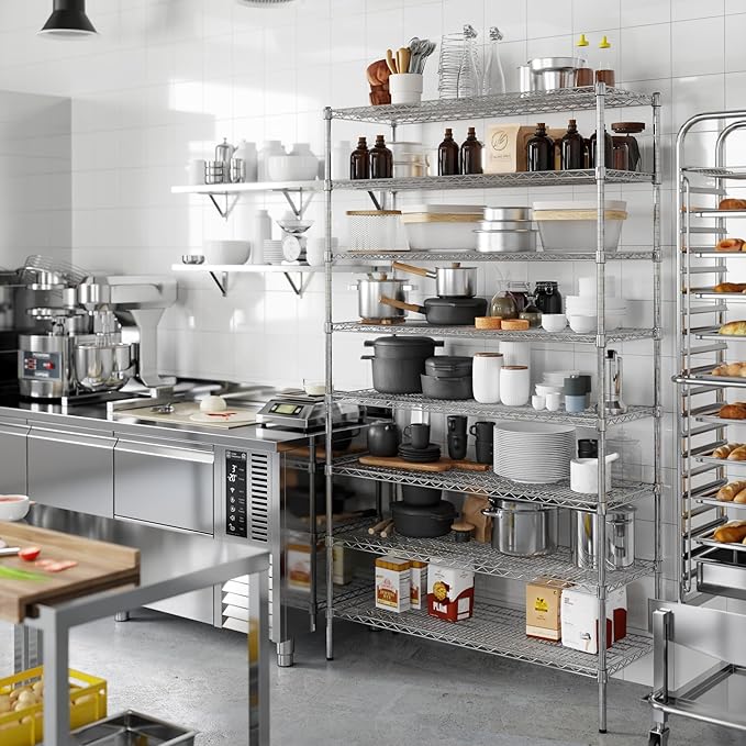 18" Deep x 48" Wide x 86" Height Wire Shelving Kit | 8-Tier | NSF Commercial Storage Rack Unit