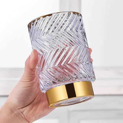 Makeup Brush Holder Organizer,Toothbrush Holders,Desk Pen Pencil Holder,Multifunctional Vintage Glass Brush Cup（A40-9-US）