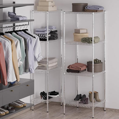 24" Deep x 24" Wide x 74" Height Wire Shelving Kit | 4-Tier | NSF Commercial Storage Rack Unit