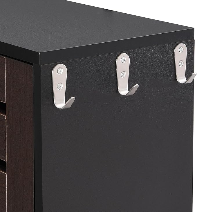 Classic Shoe Cabinet with 3 Flip Doors Free-Standing Wooden Shoe Rack Shoe Storage Organizer for Entryway Hallway Small Space (Black&Dark Brown)
