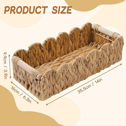 Toilet Paper Storage Basket Bathroom Counter Organizer Wicker Baskets for Organizing Cute Basket for Bedroom Nursery Room Kitchen Bathroom Decor -Natural