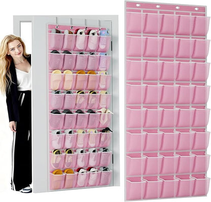 homyfort Over the Door Shoe Organizer, 40 Large Breathable Mesh Pocket,Space Saving Hanging Shoe Rack,Shoe Storage Holder for Entryway Bedroom Closet