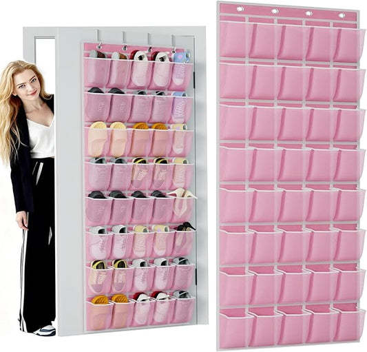 homyfort Over the Door Shoe Organizer, 40 Large Breathable Mesh Pocket,Space Saving Hanging Shoe Rack,Shoe Storage Holder for Entryway Bedroom Closet