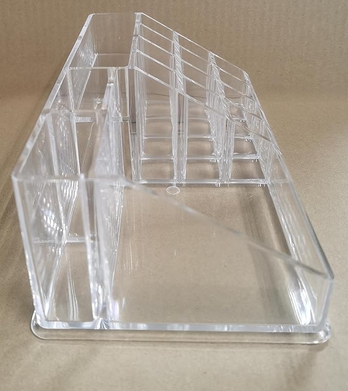 Series Model HZ-05 Acrylic Makeup Organizer, Clear Cosmetic Storage Display, Multi-Compartment Holder for Lipstick, Nail Polish, Brushes