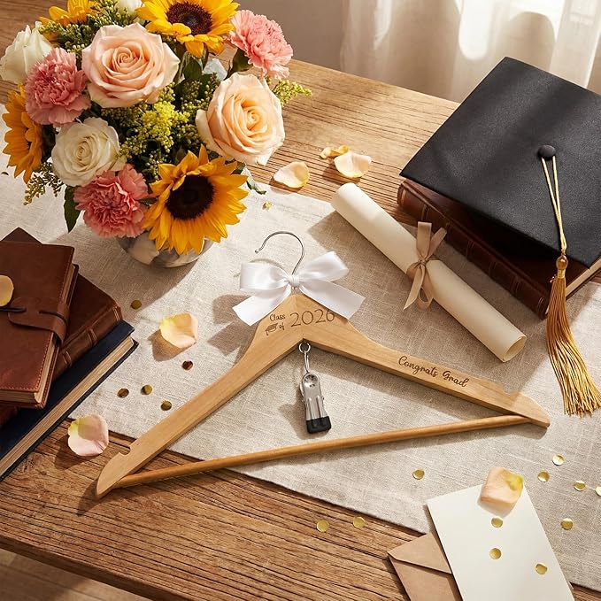 Reallnaive Congrats Grad Hanger for Graduation Gown Sash Class of 2026 Graduation Gift School Grad Hanger Graduate Congratulation Ceremony Keepsake Favor