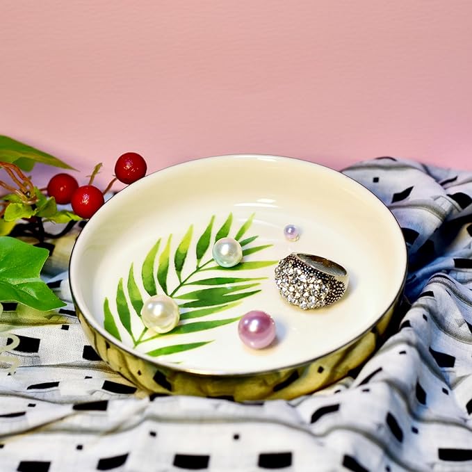 Tropical Style Rings Holder for Jewelry, Natural Colorful Glaze And Printed By Boutique Signature, In All Occasion To Be Prefect Gift And Use