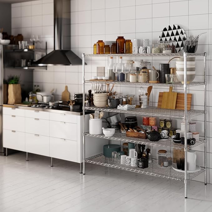 24" Deep x 60" Wide x 64" Height Wire Shelving Kit | 5-Tier | NSF Commercial Storage Rack Unit