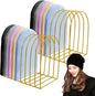 2 Pcs Beanie Holder Organizer, Knitted Hat Storage Rack Display Stand Metal Cap Holder for Winter Swimming Hat Display Home Entryway Tabletop Bedroom Closet Dresser Room Office (Gold, 2 Pcs)