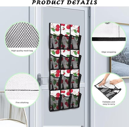 Over The Door Shoes Organizers,Cherry Heart Behind Door Shoes Hang Holder Rack,Storage for Small Spaces Waterproof Reusable